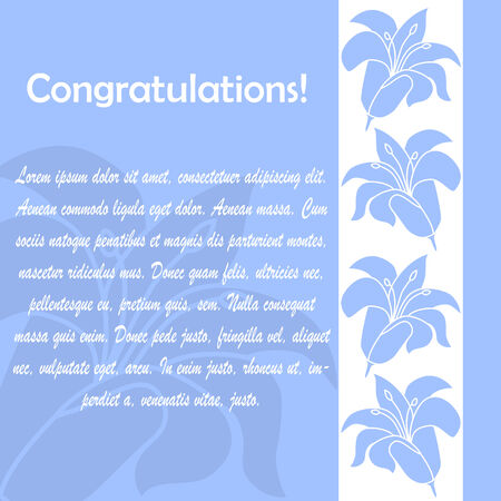 Invitation cards with floral elements over blue backgroundのイラスト素材