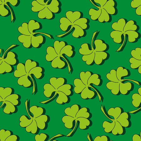 Clover seamless pattern, background for St. Patricks Dayのイラスト素材