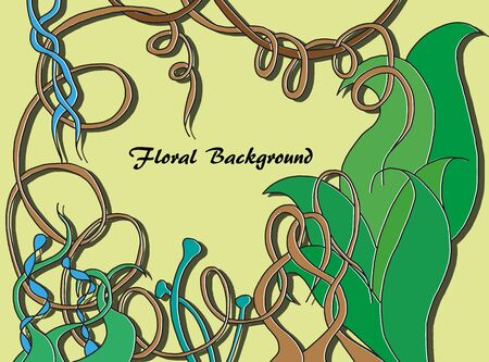 Abstract floral background in bright colors with shadowsのイラスト素材