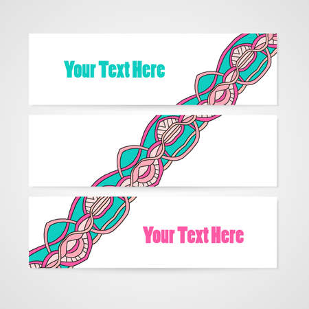 Set of abstract vector banners in bright colorsのイラスト素材