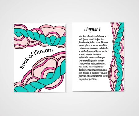 Design of boock cover whit doodle abstract pattern. Hand drawn art.のイラスト素材