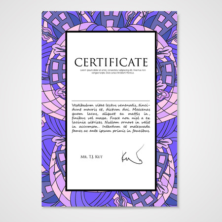 Graphic design template document with doodle abstract house in bright colors.のイラスト素材