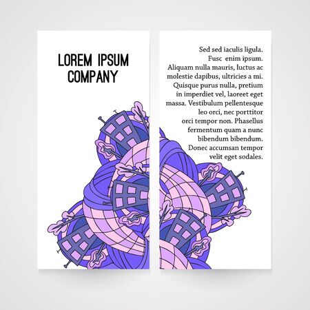 Design of brochure company with doodle abstract house in bright colorsのイラスト素材