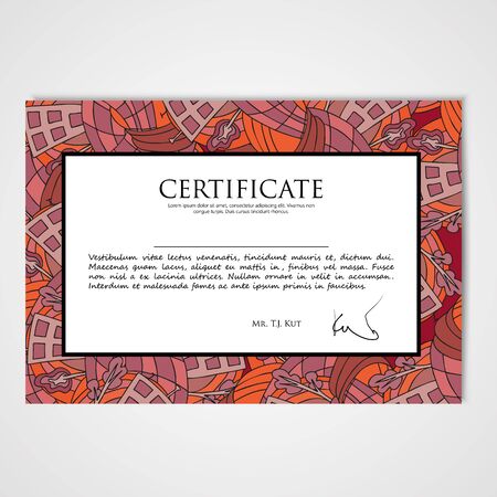 Graphic design template document with doodle abstract house in bright colors.のイラスト素材