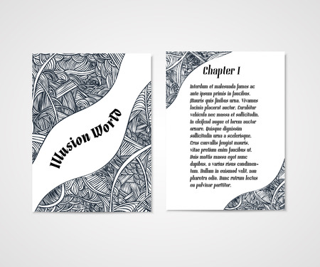 Design of boock cover with hand-drawn waves. Vector Illustration.のイラスト素材