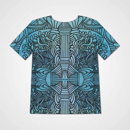 Hand drawn doodle pattern. Abstract print on a T-shirt.のイラスト素材