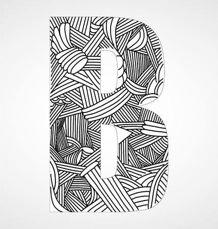 Letter "B" from doodle alphabetのイラスト素材