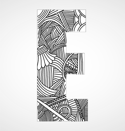 Letter "E" from doodle alphabetのイラスト素材