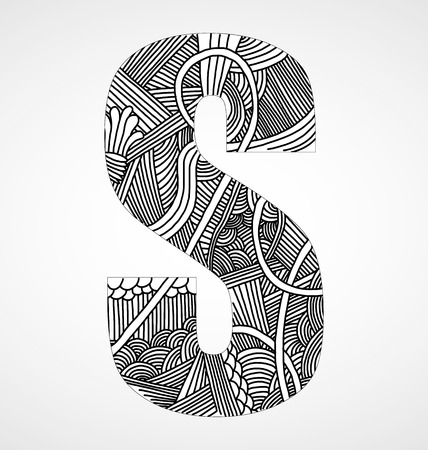 Letter "S" from doodle alphabetのイラスト素材