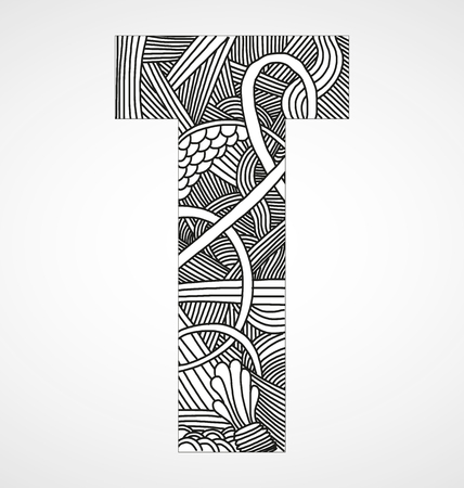 Letter "T" from doodle alphabetのイラスト素材
