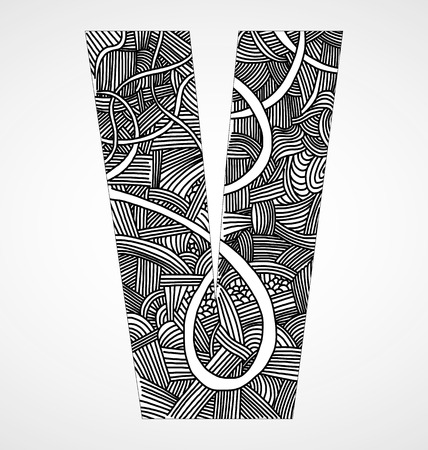 Letter "V" from doodle alphabetのイラスト素材