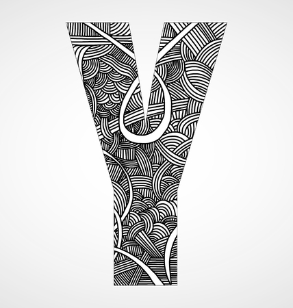 Letter "Y" from doodle alphabetのイラスト素材