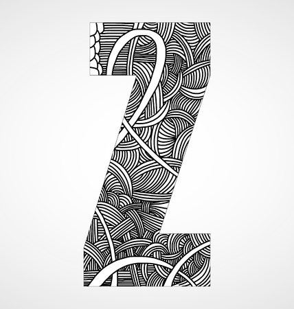 Letter "Z" from doodle alphabetのイラスト素材