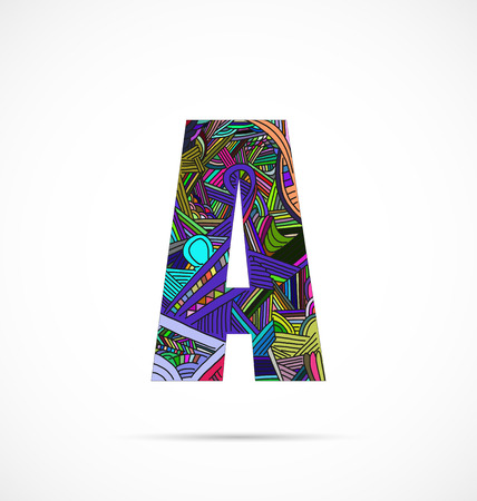 Letter "A" from doodle alphabetのイラスト素材
