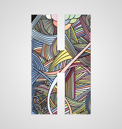 Letter "H" from doodle alphabetのイラスト素材