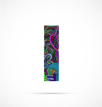 Letter "I" from doodle alphabetのイラスト素材
