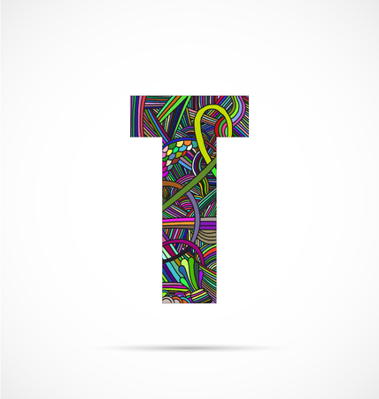Letter "T" from doodle alphabetのイラスト素材