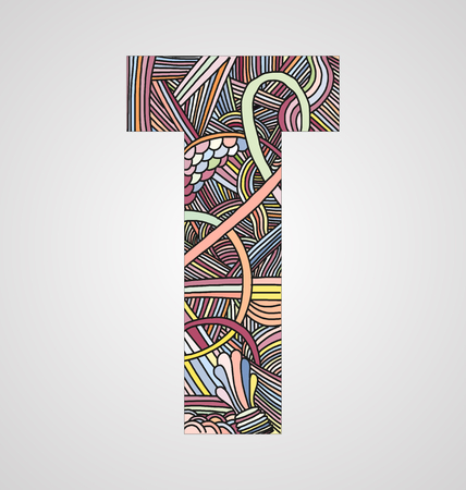Letter "T" from doodle alphabetのイラスト素材