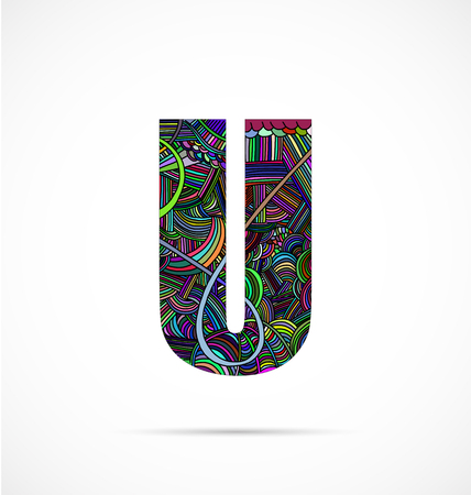Letter "U" from doodle alphabetのイラスト素材