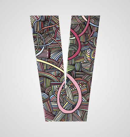 Letter "V" from doodle alphabetのイラスト素材
