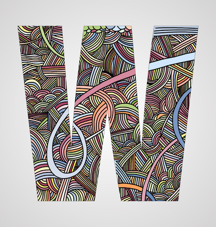Letter "W" from doodle alphabetのイラスト素材