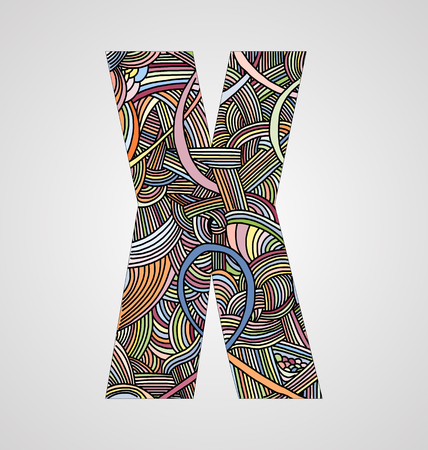 Letter "X" from doodle alphabetのイラスト素材