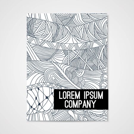 Poster with  doodle pattern. Abstract print on cover of magazine or cd.のイラスト素材