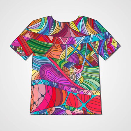 doodle pattern. Abstract print on a T-shirt.のイラスト素材