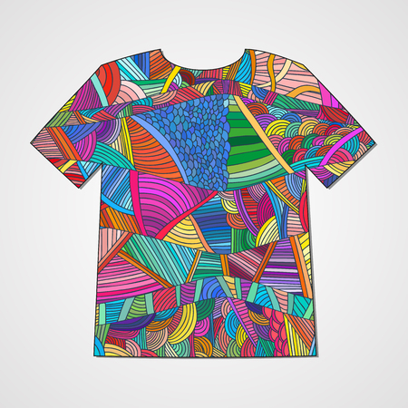 Hand drawn doodle pattern. Abstract print on a T-shirt.のイラスト素材