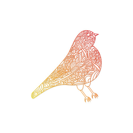 Toys on christmas tree - bird. Christmas collection. Christmas collection. Doodle stylized vector illustration.のイラスト素材