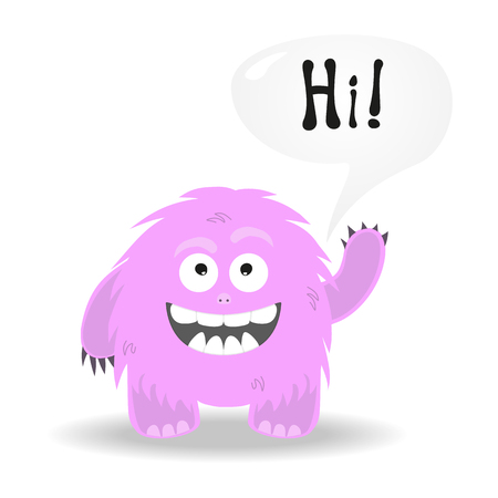 Cartoon cute monster on white background. Vector illustration.のイラスト素材