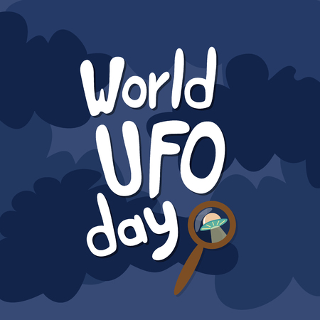 Poster for World UFO day. Vector Illustration.のイラスト素材