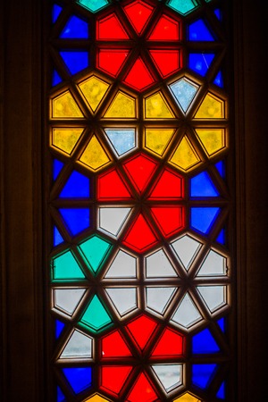Bakchchisaray, Crimea, Russia - September 2016: Stained glass window in Bakhchisarai Palaceのeditorial素材