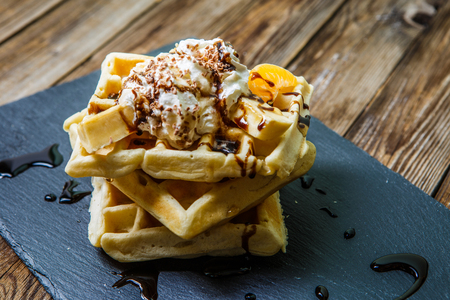 Photo of several Viennese wafflesの写真素材
