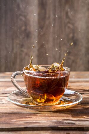 Picture of black tea spillの写真素材