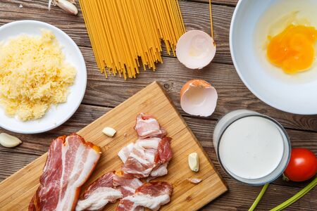 Photo of ingredients for pastaの写真素材