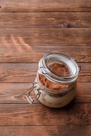 Photography of tiramisu in cupの写真素材