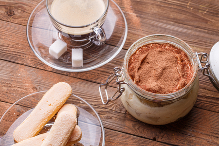 Photo of tiramisu dessert, coffeeの写真素材