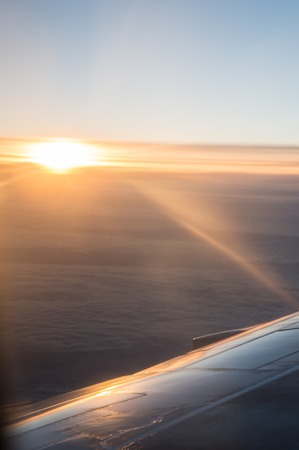 Wing and deep blue clear skyの写真素材