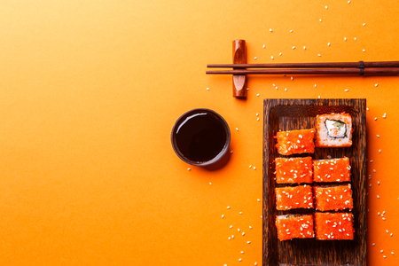 Photo of rolls, , soy sauceの写真素材