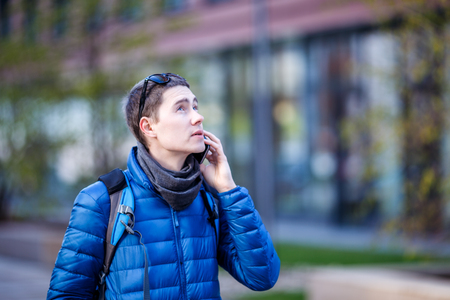 Man talking on phoneの写真素材