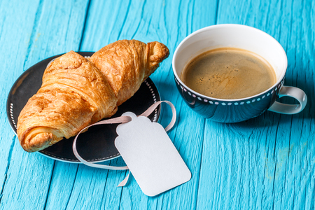 Baking, coffee, card on w tableの写真素材