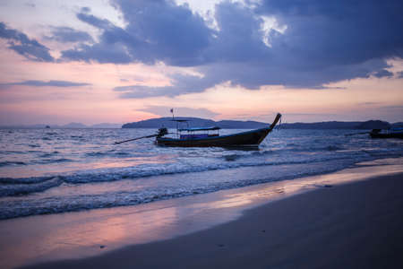 Longtail boat on sunrise.の写真素材