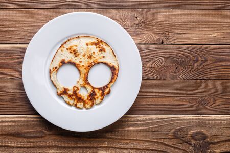 Pancake in form of skullの写真素材