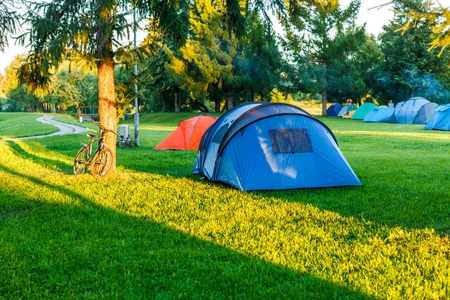 Tents Camping area in beautiful natural place