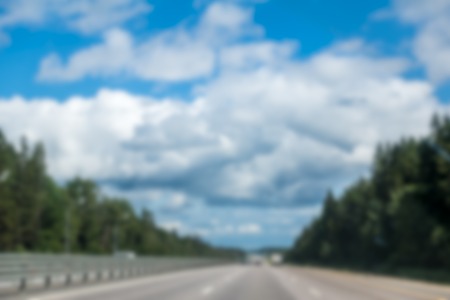 Blurred photo of country roadの写真素材