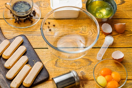 Picture of savoyardi cookies on cutting boardの写真素材