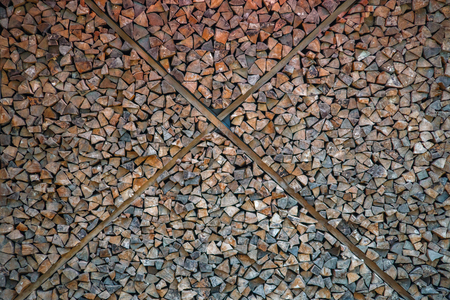 Photo of wall from sawn timber logsの写真素材