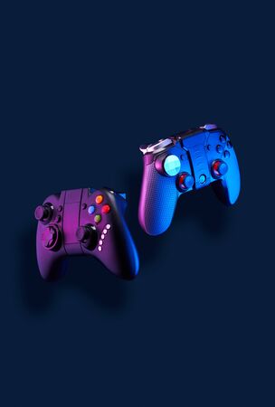 Levitation of two controller joysticks.