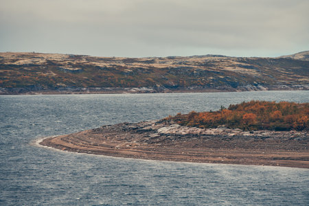 Tundra landscapes above Arctic circle in autumn season.の写真素材